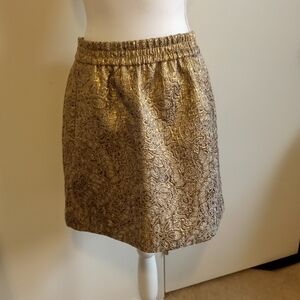 Loft Women's Metallic gold Mini skirt Medium